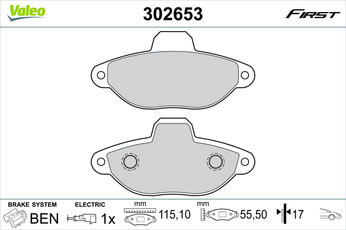 Set placute frana,frana disc 302653 VALEO